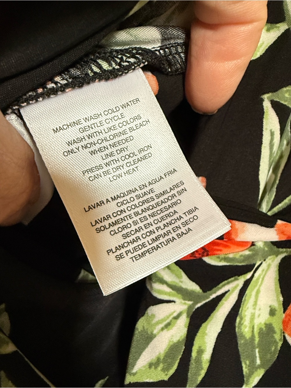 RACHEL Rachel Roy Black Floral Dress with Peach &Green Accents wrap front& skirt - Picture 6 of 7